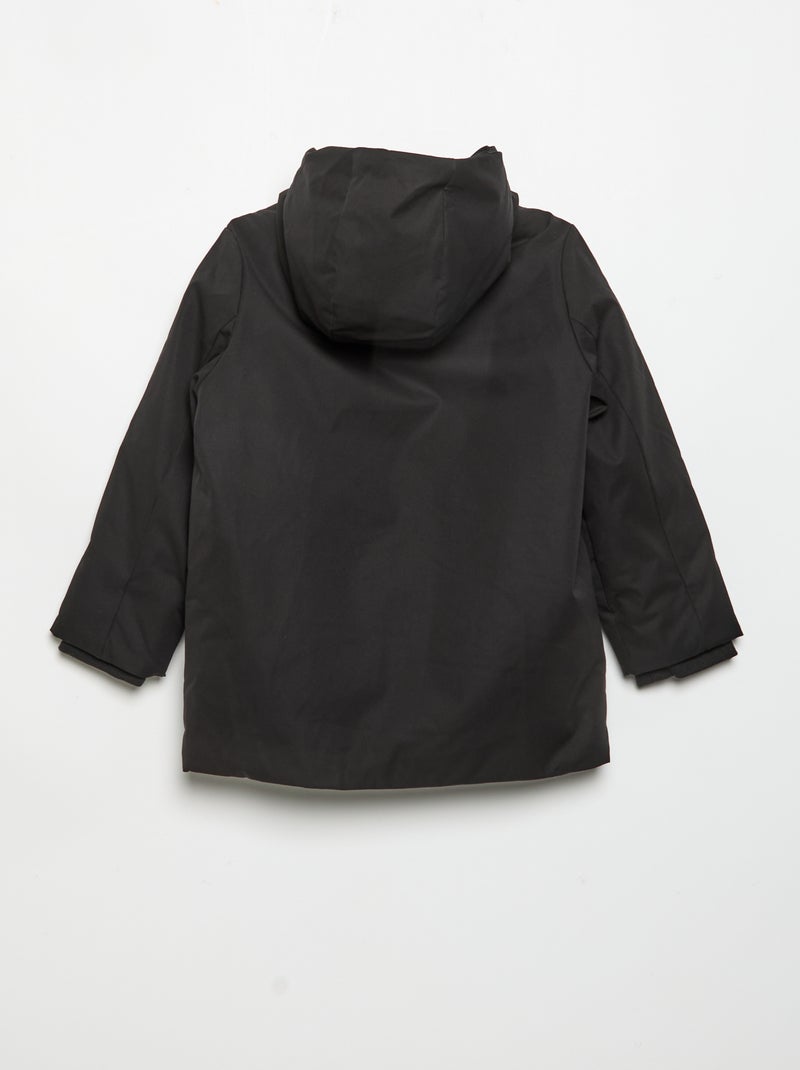 Parka forrada com capuz Preto - Kiabi