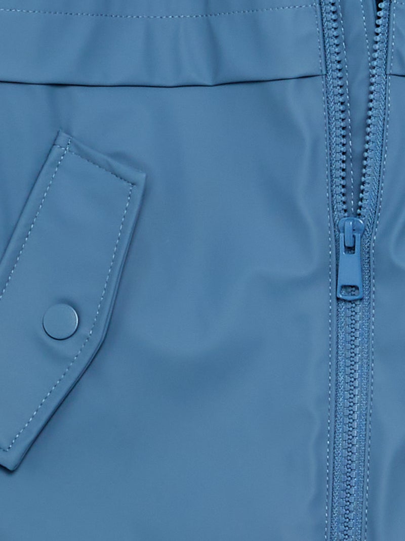 Parka forrada com efeito de pelo de carneiro Azul - Kiabi