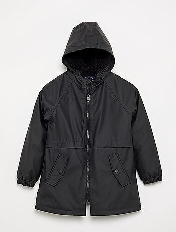 Parka forrada com efeito de pelo de carneiro