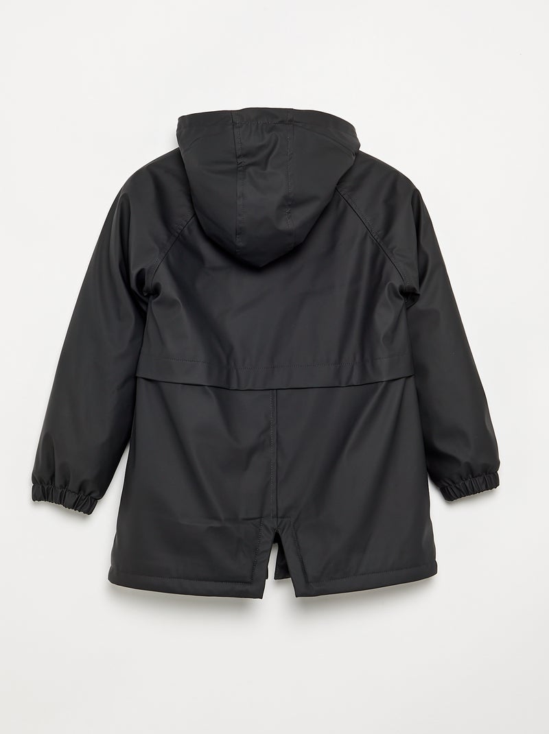 Parka forrada com efeito de pelo de carneiro Preto - Kiabi
