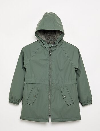 Parka forrada com efeito de pelo de carneiro