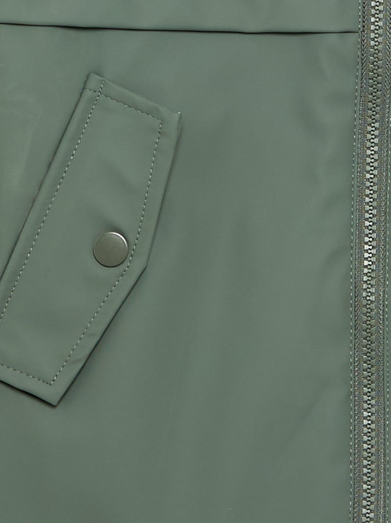 Parka forrada com efeito de pelo de carneiro Verde - Kiabi
