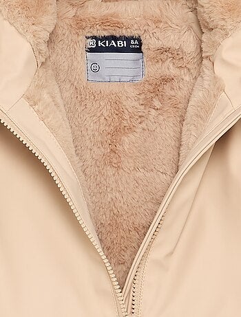 Parka forrada em pelo sintético