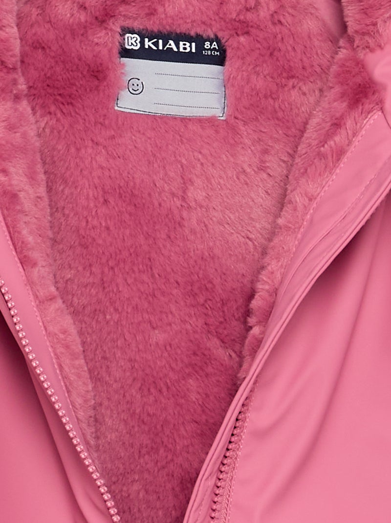 Parka forrada em pelo sintético Rosa - Kiabi