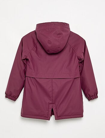 Parka forrada em pelo sintético