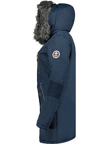 Parka grossa com capuz e pelo sintético camilly – canadian peak