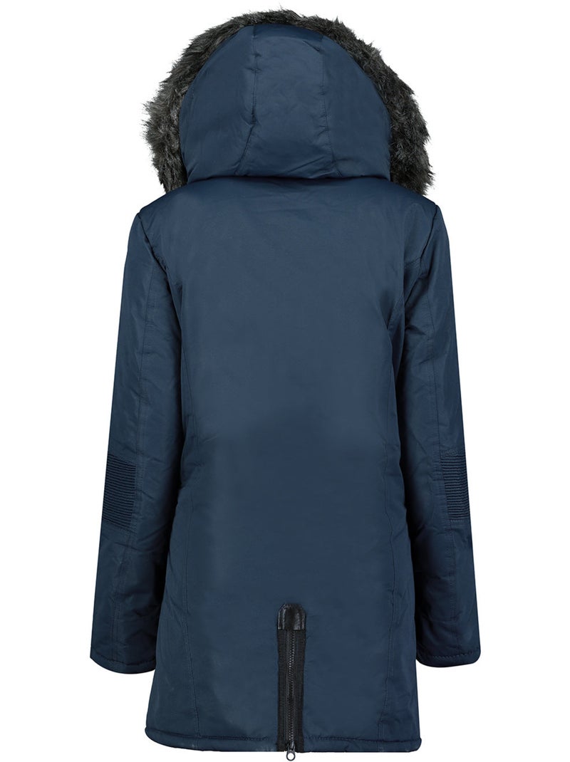 Parka grossa com capuz e pelo sintético camilly – canadian peak Azul-marinho - Kiabi