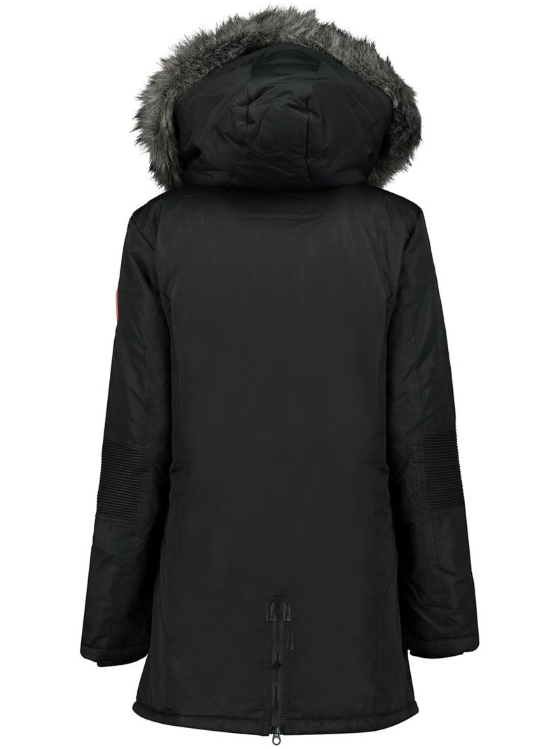Parka grossa com capuz e pelo sintético camilly – canadian peak Preto - Kiabi