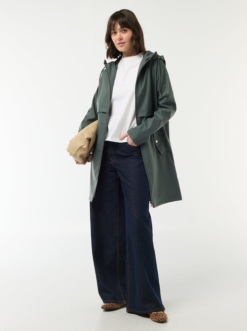 Parka gummy com capuz Caqui - Kiabi