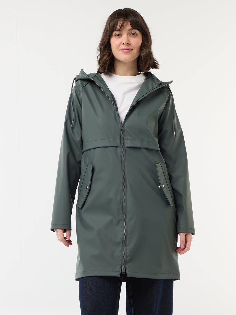 Parka gummy com capuz Caqui - Kiabi