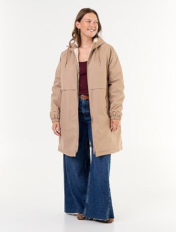 Parka gummy forrada com capuz