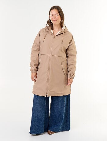 Parka gummy forrada com capuz