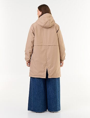 Parka gummy forrada com capuz