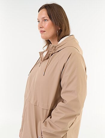 Parka gummy forrada com capuz