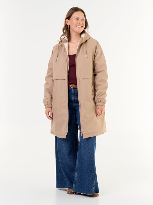 Parka gummy forrada com capuz - Kiabi
