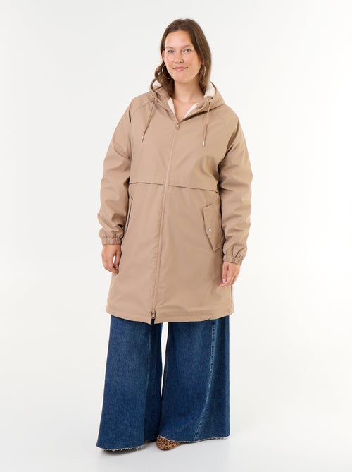 Parka gummy forrada com capuz - Kiabi