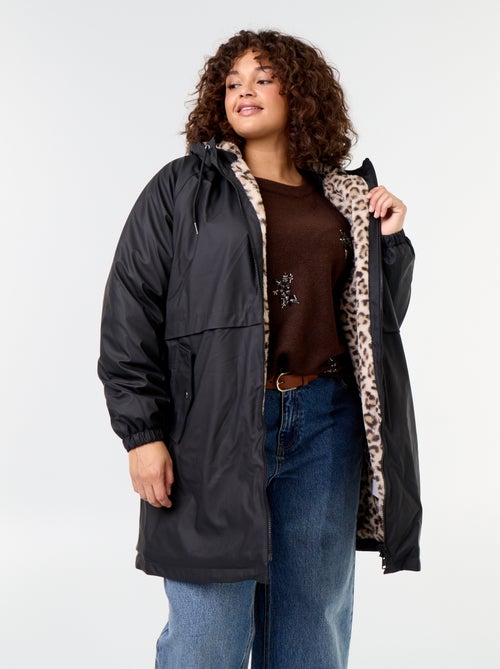 Parka gummy forrada com capuz - Kiabi