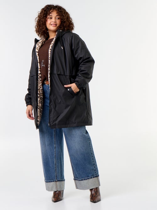 Parka gummy forrada com capuz - Kiabi