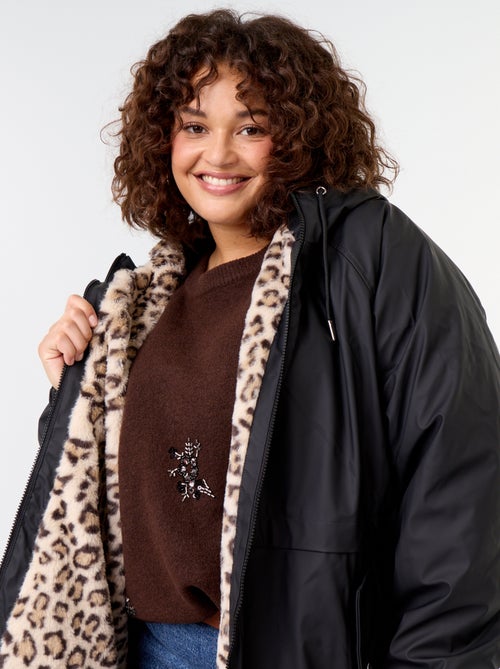 Parka gummy forrada com capuz - Kiabi