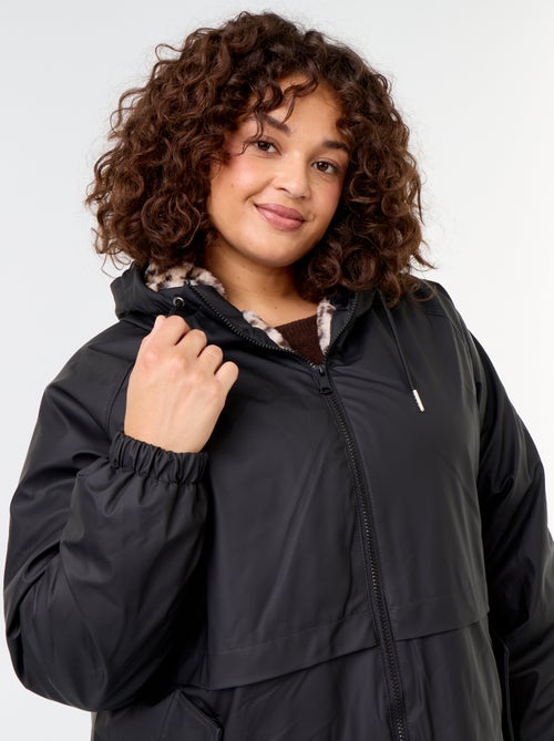 Parka gummy forrada com capuz - Kiabi