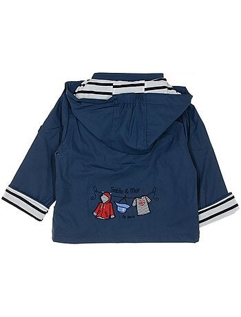 Parka impermeável azul escuro para menina win's junior