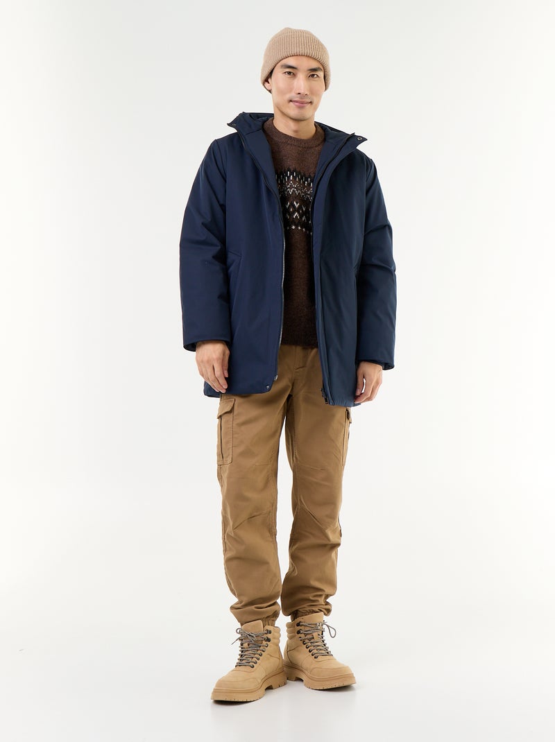 Parka impermeável com capuz Azul - Kiabi