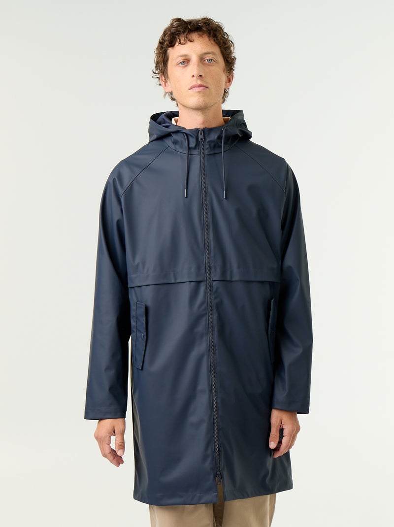 Parka impermeável comprida Azul - Kiabi