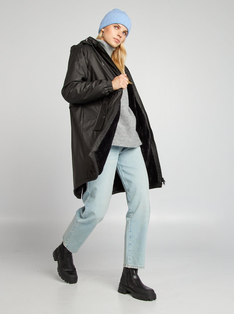 Parka impermeável Preto - Kiabi