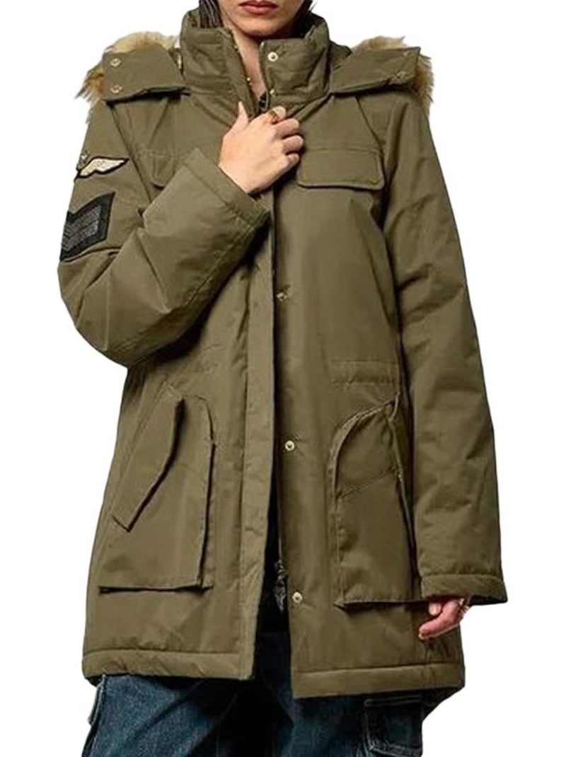 Parka Kaki Kaporal MANON para Mulher Verde cáqui claro - Kiabi