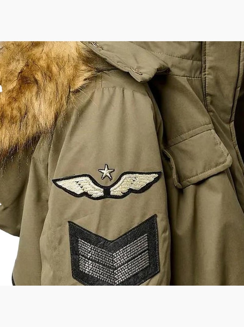 Parka Kaki Kaporal MANON para Mulher Verde cáqui claro - Kiabi