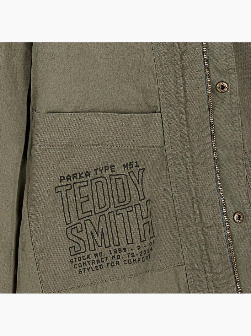 Parka Kaki Teddy Smith Pazo para Homem Verde cáqui claro - Kiabi