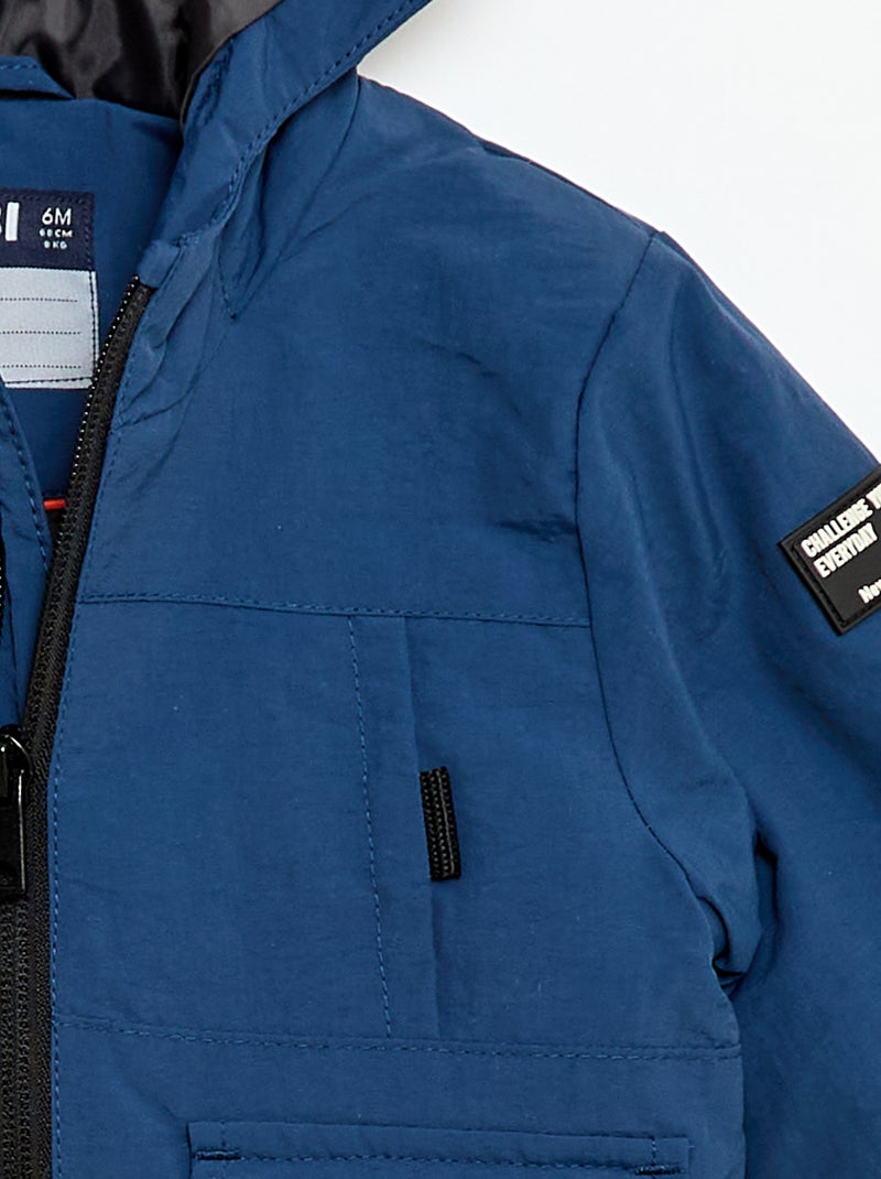Parka leve com capuz Azul - Kiabi