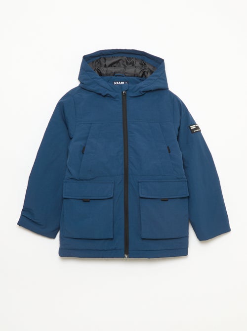 Parka leve com capuz e 2 bolsos de fole com aba - Kiabi