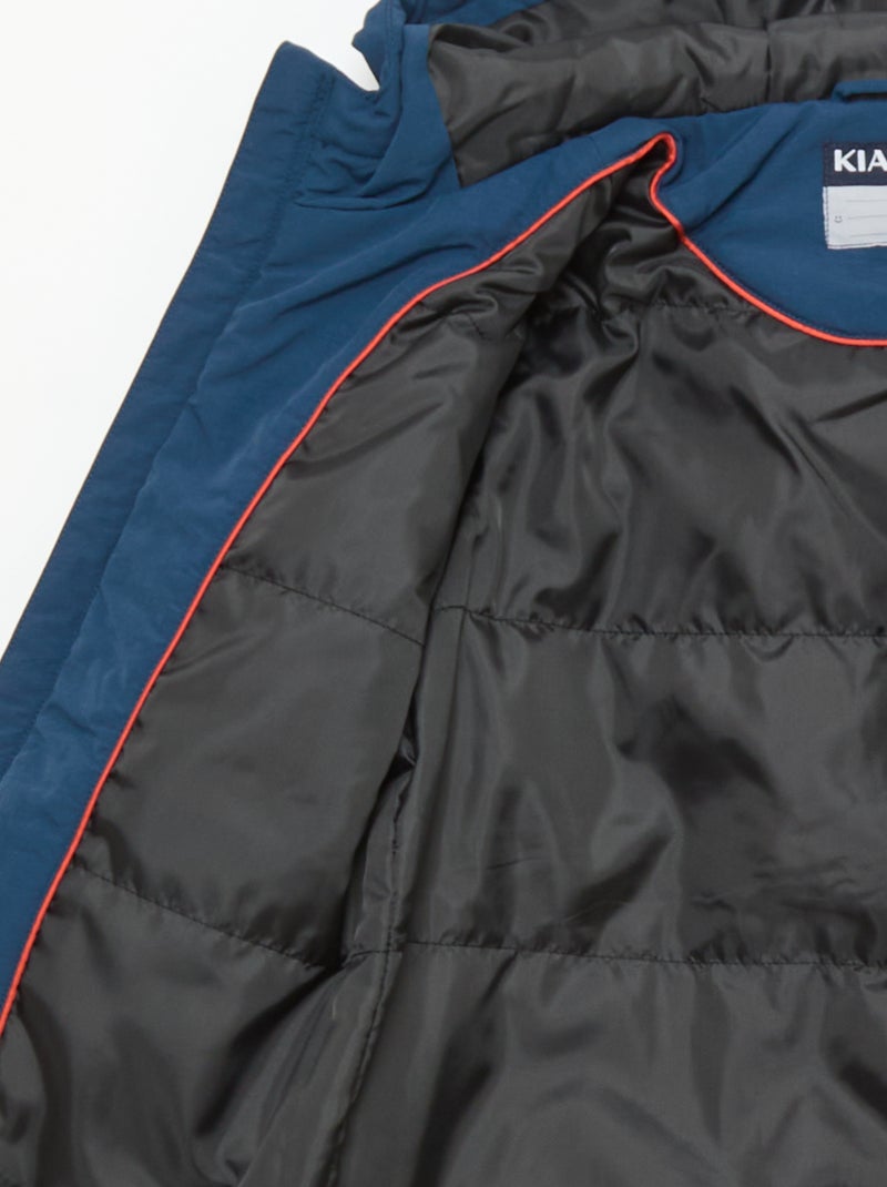 Parka leve com capuz e 2 bolsos de fole com aba Azul - Kiabi
