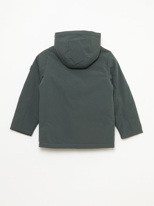 Parka leve com capuz e 2 bolsos de fole com aba - Kiabi