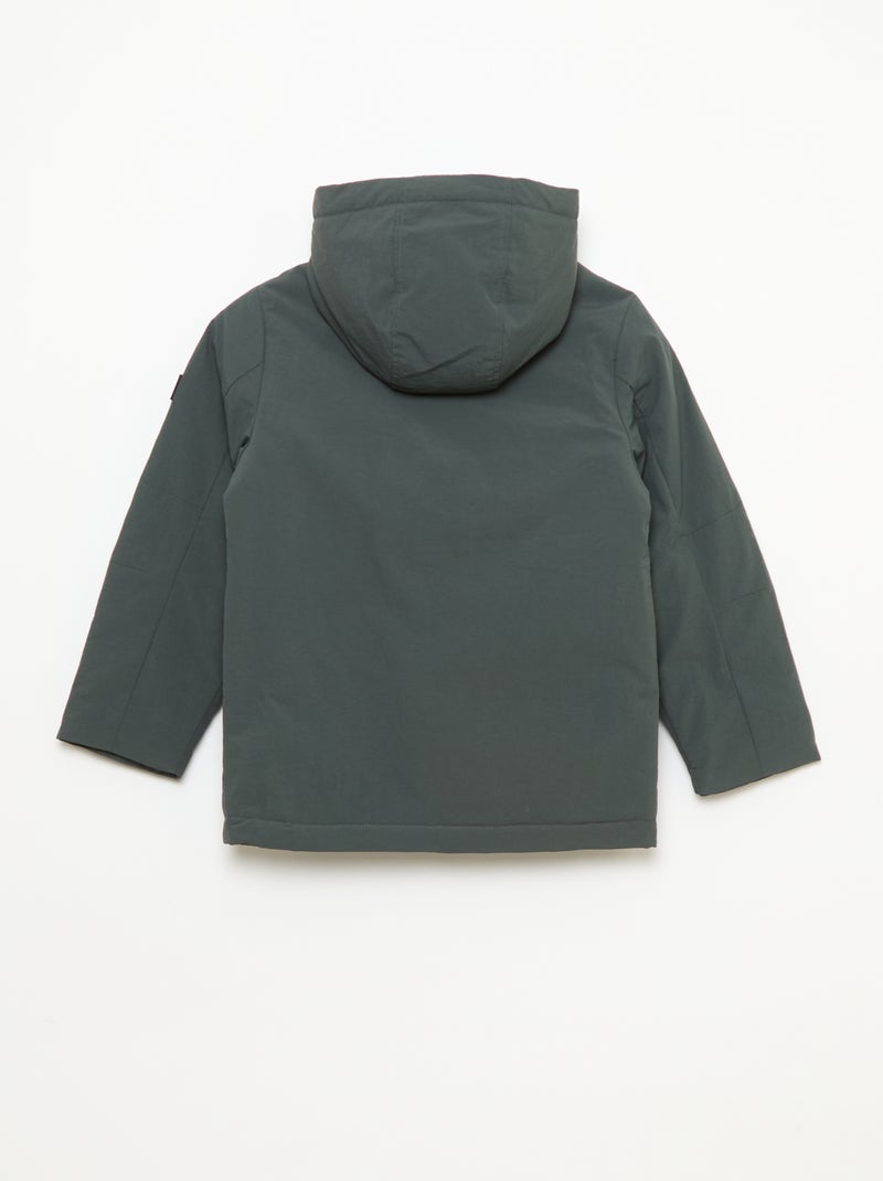 Parka leve com capuz e 2 bolsos de fole com aba Verde - Kiabi