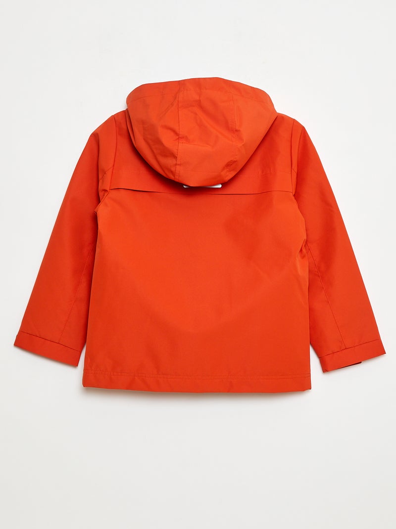 Parka leve com capuz Laranja - Kiabi