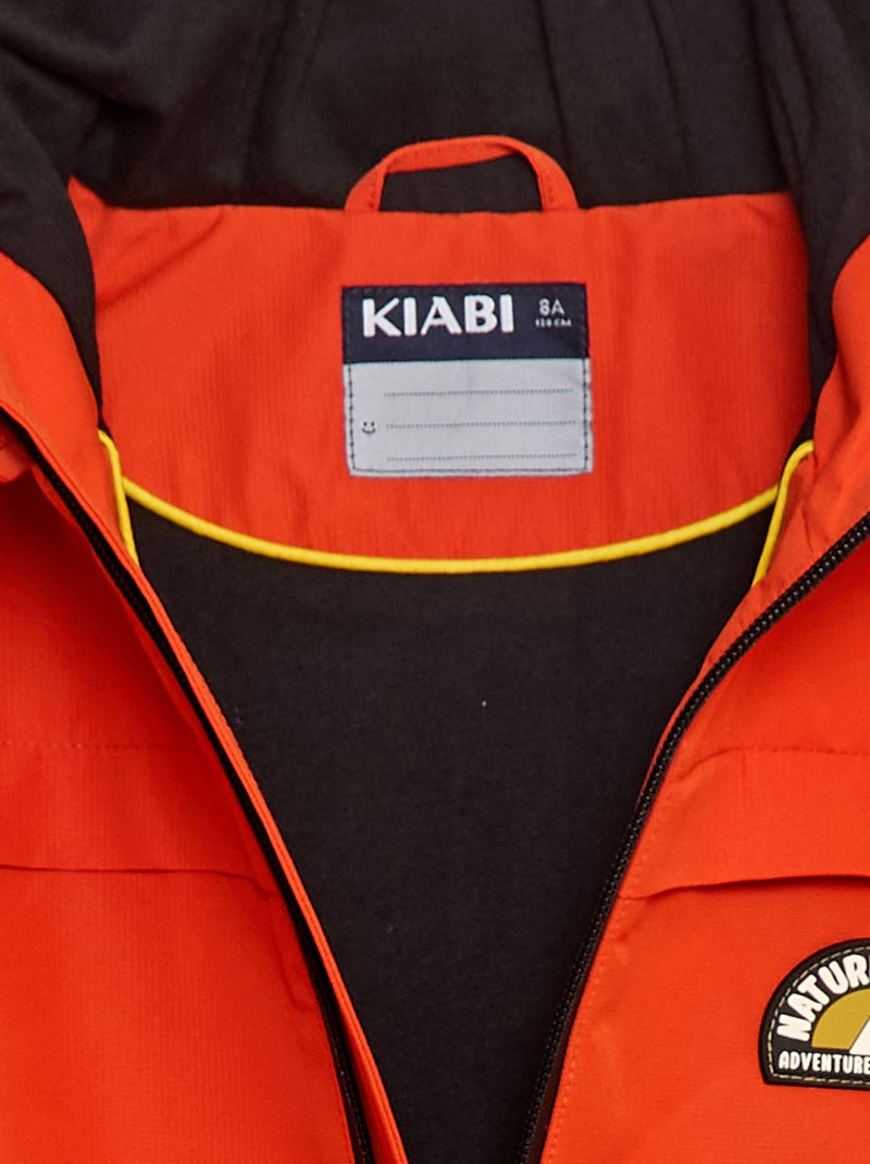 Parka leve com capuz Laranja - Kiabi