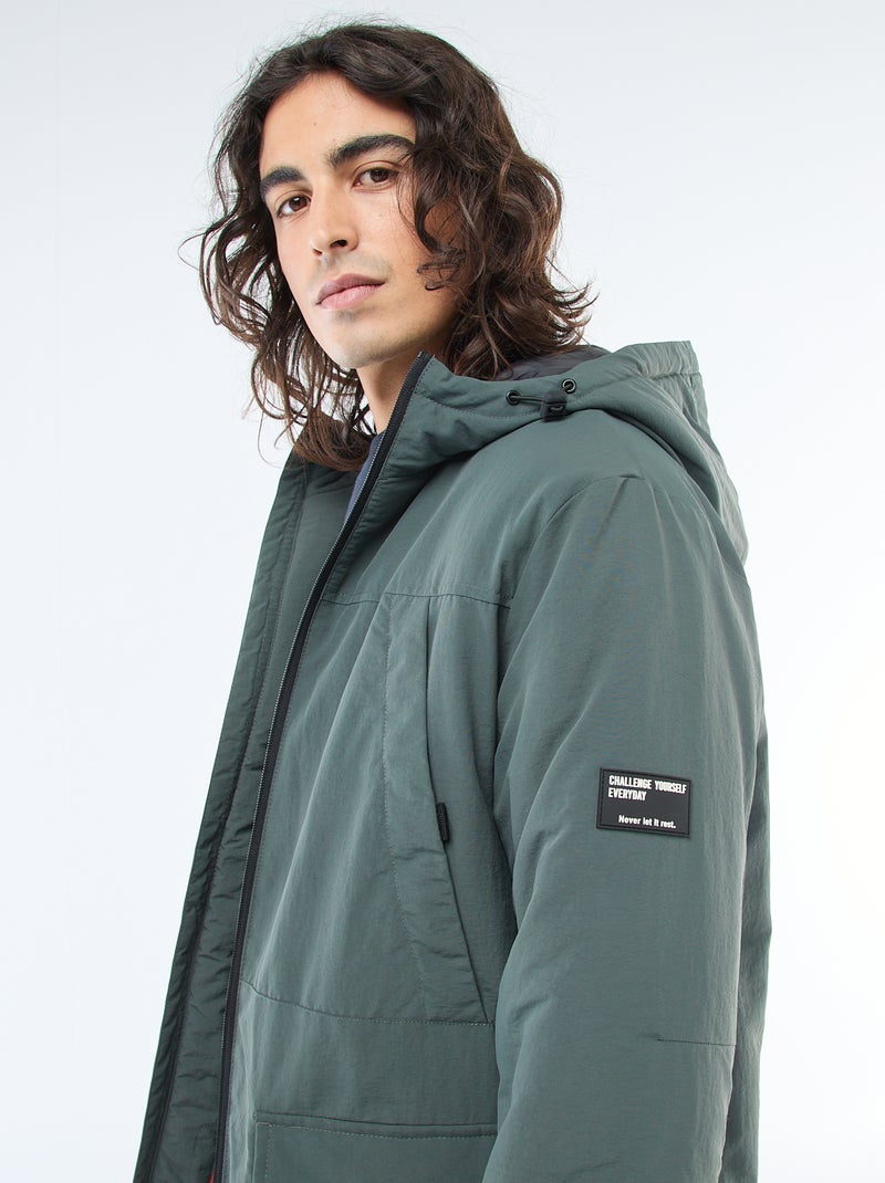 Parka leve com capuz repelente à água Verde - Kiabi