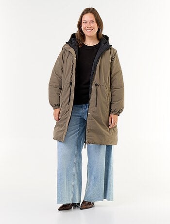 Parka lisa com capuz
