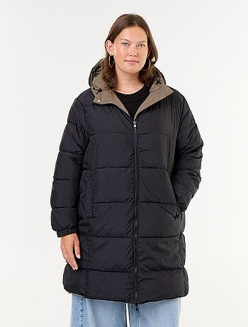 Parka lisa com capuz