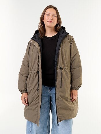 Parka lisa com capuz