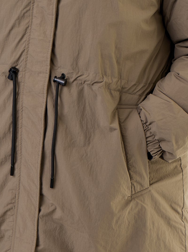 Parka lisa com capuz Verde - Kiabi