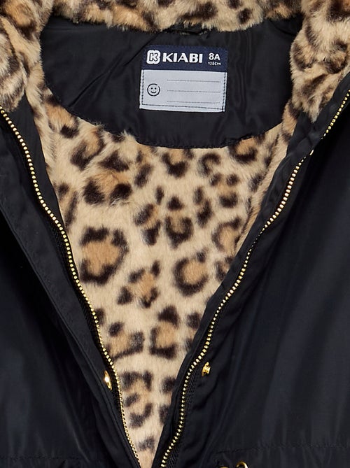 Parka macia com capuz e pelo sintético - Kiabi