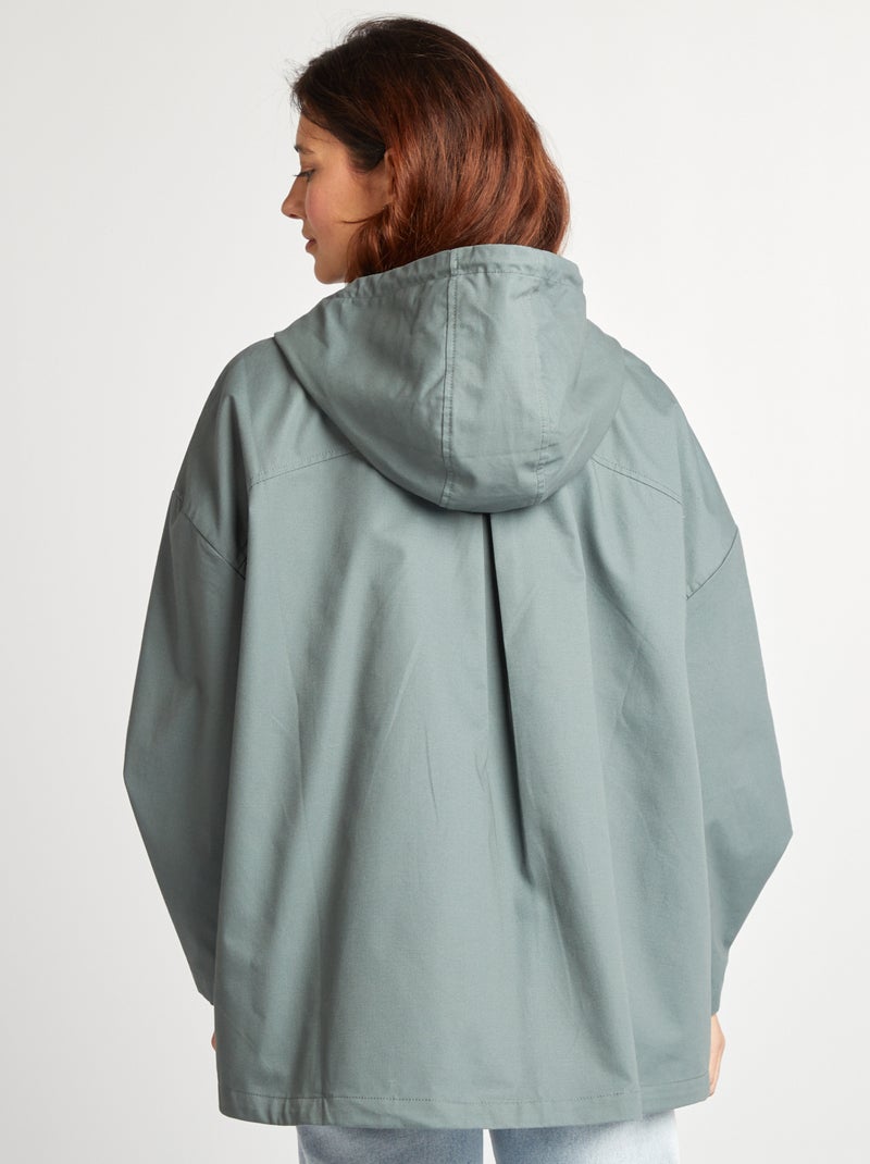 Parka oversize com capuz impermeável VERDE - Kiabi