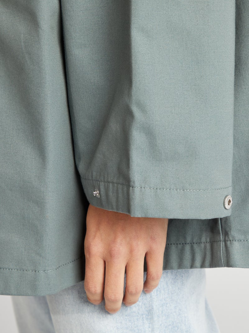 Parka oversize com capuz impermeável VERDE - Kiabi