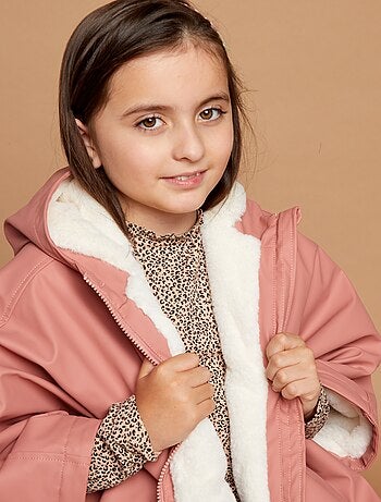Parka poncho em imitação de pelo - So Easy