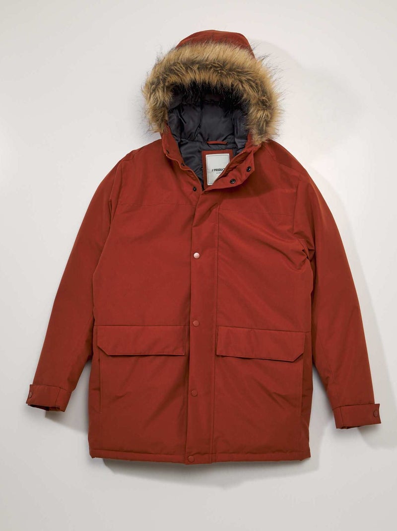 Parka 'Produkt' com capuz Laranja - Kiabi