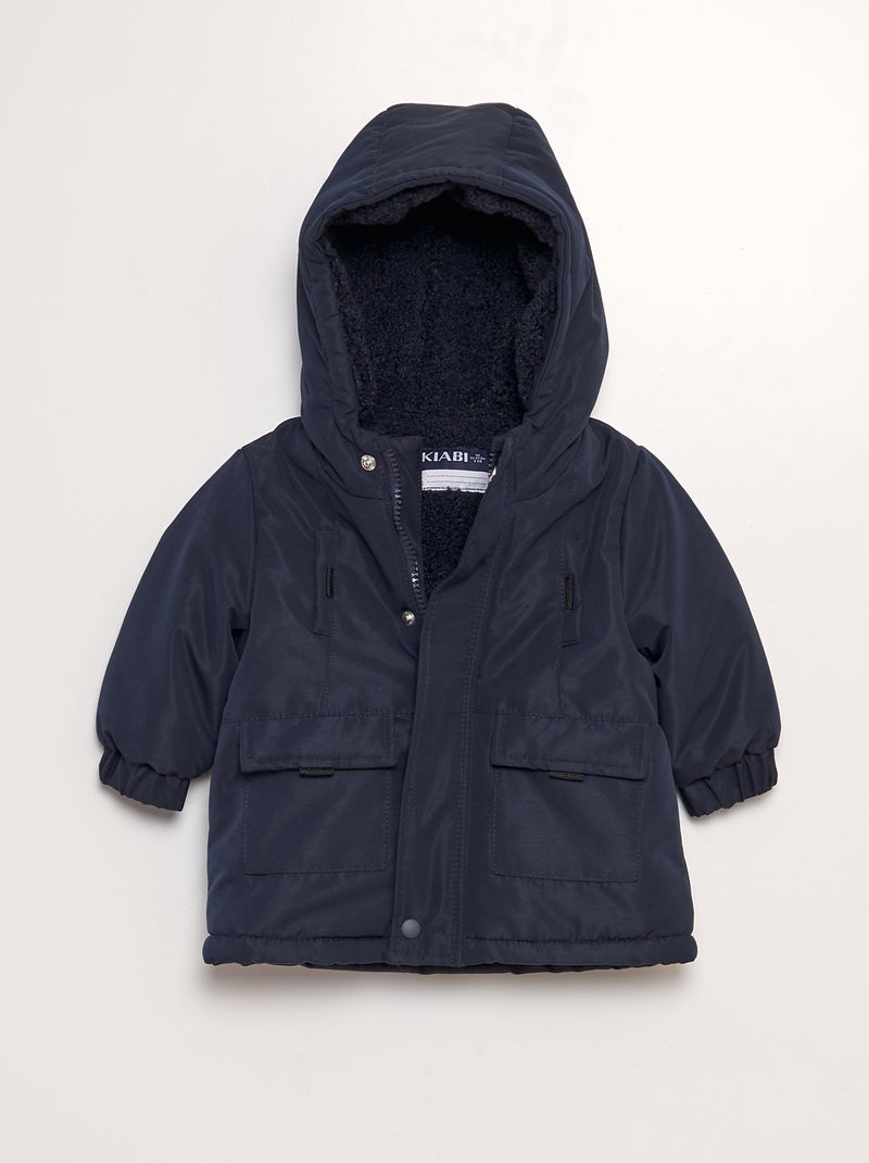 Parka quente com capuz AZUL - Kiabi