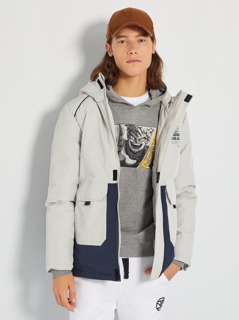 Parka quente com capuz AZUL - Kiabi